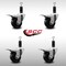 Service Caster 3'' SS Phenolic Swivel 1-1/8'' Expanding Stem Caster Set Total Lock Brake, 4PK SCC-SSEXTTL20S314-PHS-118-4 - alternate 4